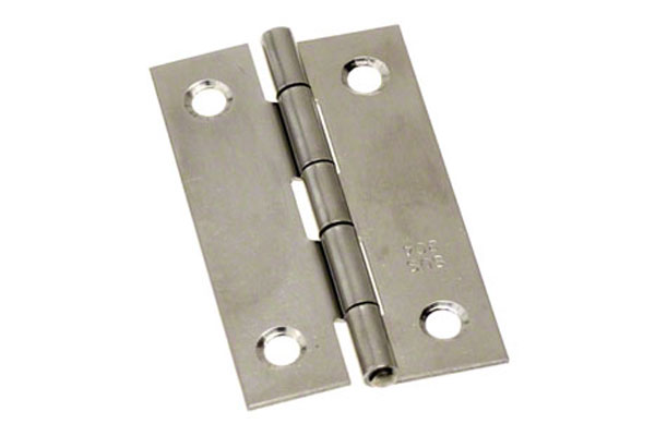 BS-61 ステン片背押丁番 ミガキ (木ネジ付)