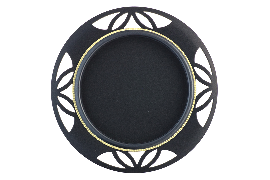 フレルテ 03‐214 浅口襖引手 鉄製 七宝丸 穴有 ビットブラック