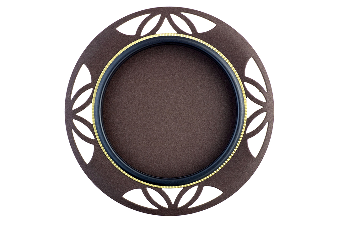 フレルテ 03‐215 浅口襖引手 鉄製 七宝丸 穴有 ビットブラウン