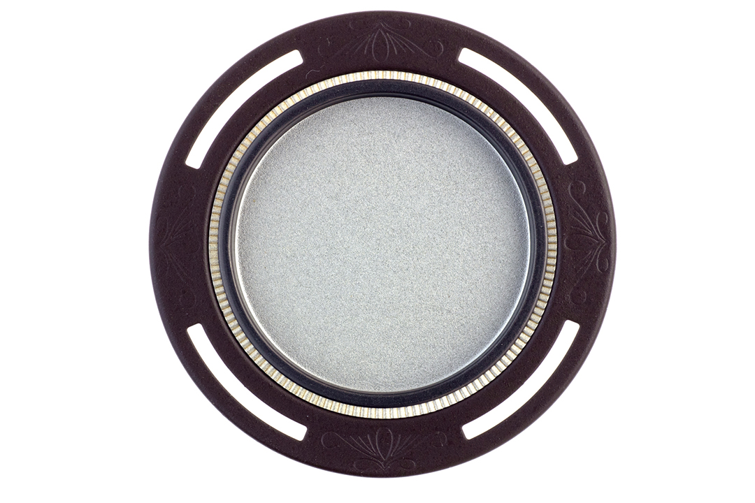 フレルテ 03‐245 浅口襖引手 鉄製 平面遠州透 穴有 ビットダークブラウン